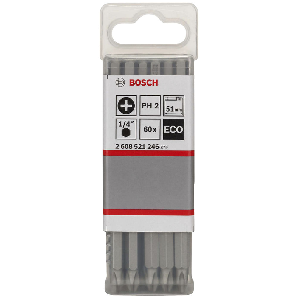 Kit com 60 Bits Phillips PH2 51mm Eco Extra Hard Bosch-76326_01